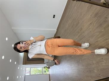 Çımalı Gabardin Pantolon-Turuncu