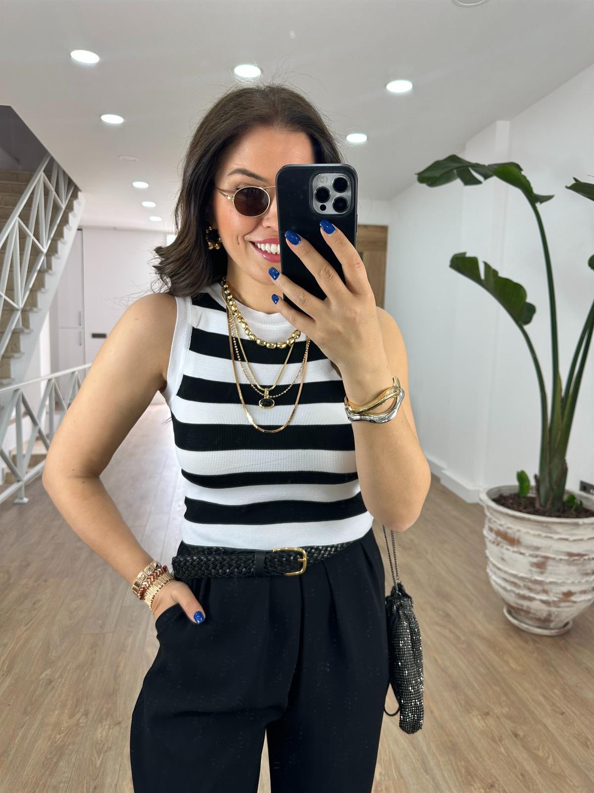 Çizgili Full Likralı Yumuşacık Triko