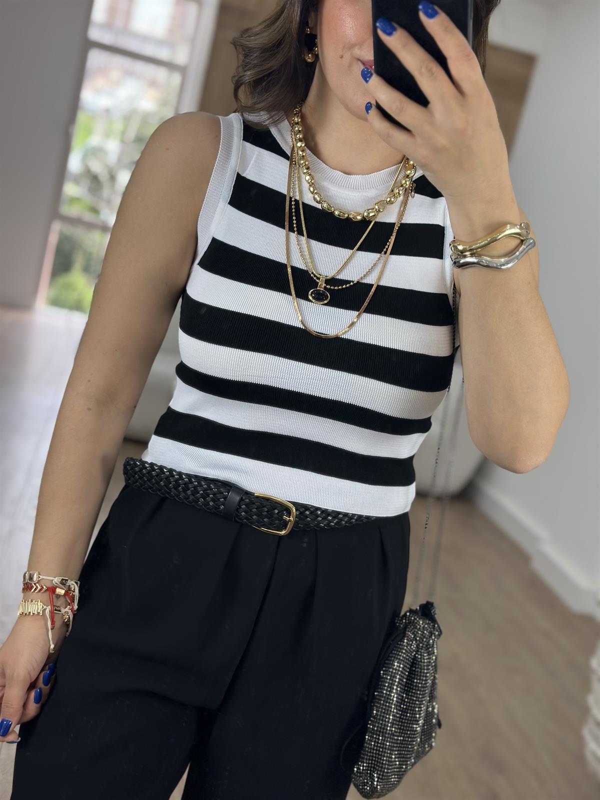 Çizgili Full Likralı Yumuşacık Triko