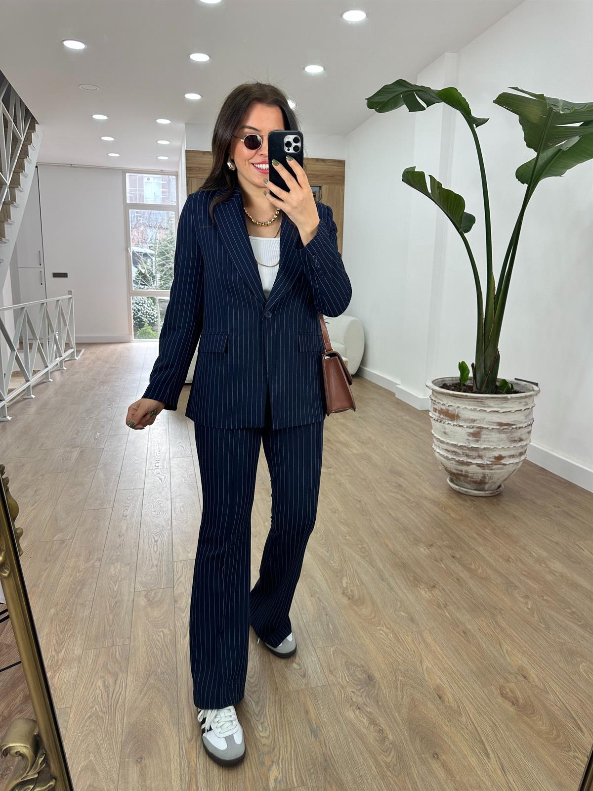 Çizgili İspanyol Paça Takım