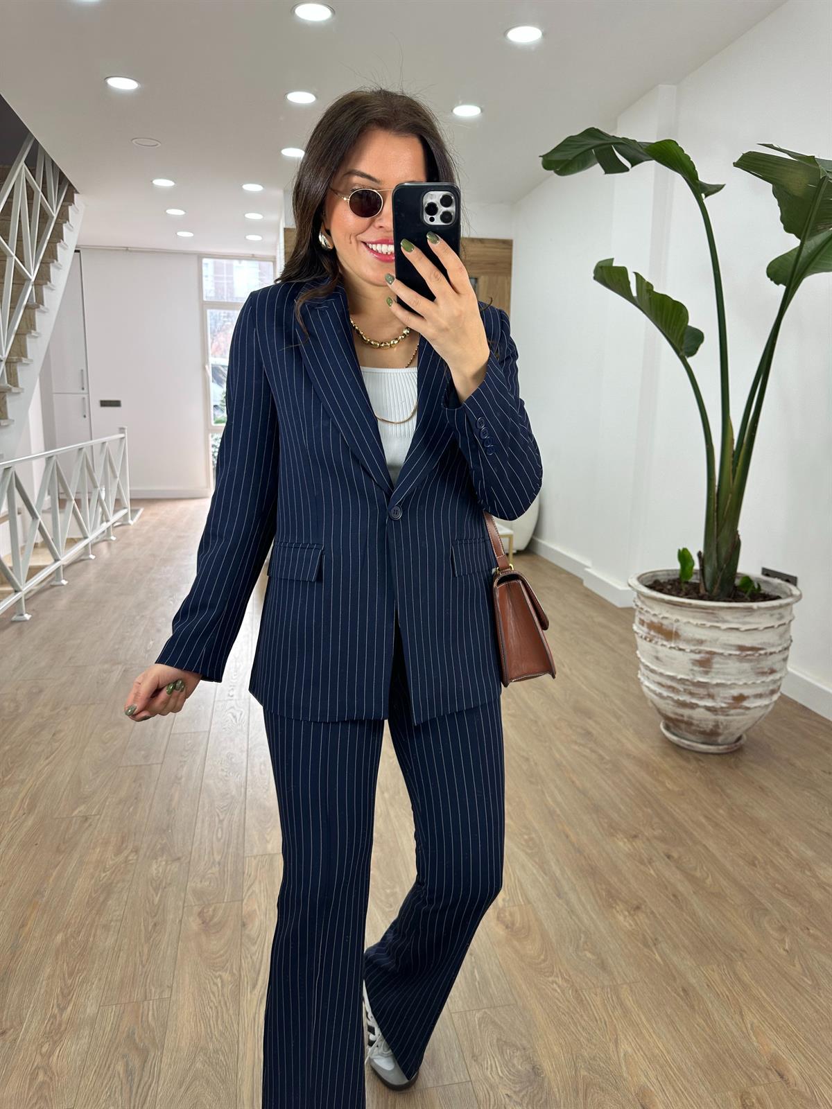 Çizgili İspanyol Paça Takım