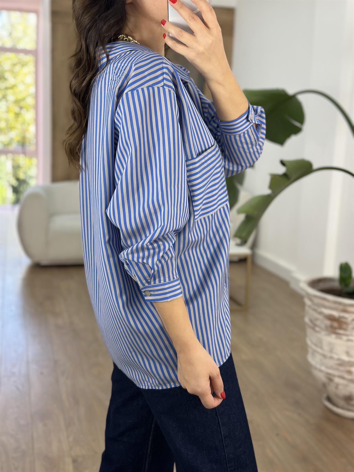 Çizgili Oversize Gömlek