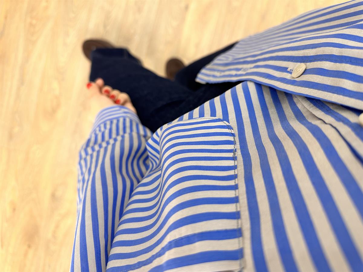 Çizgili Oversize Gömlek