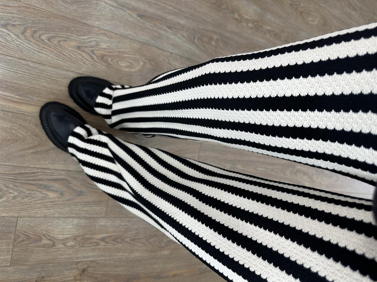 Çizgili Triko Pantolon 