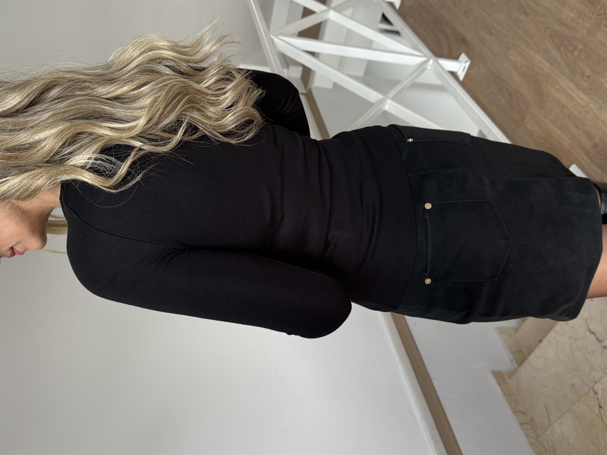 Damla Aksesuarlı Bluz - Siyah 