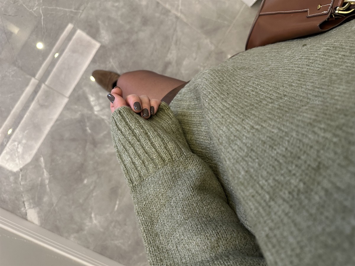 Dekoratif Detaylı Basic Triko Kazak - Yeşil