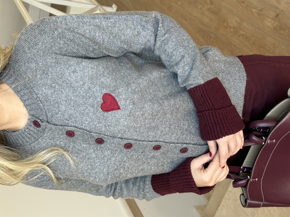 Dekoratif Yaka Kalpli Triko Hırka 