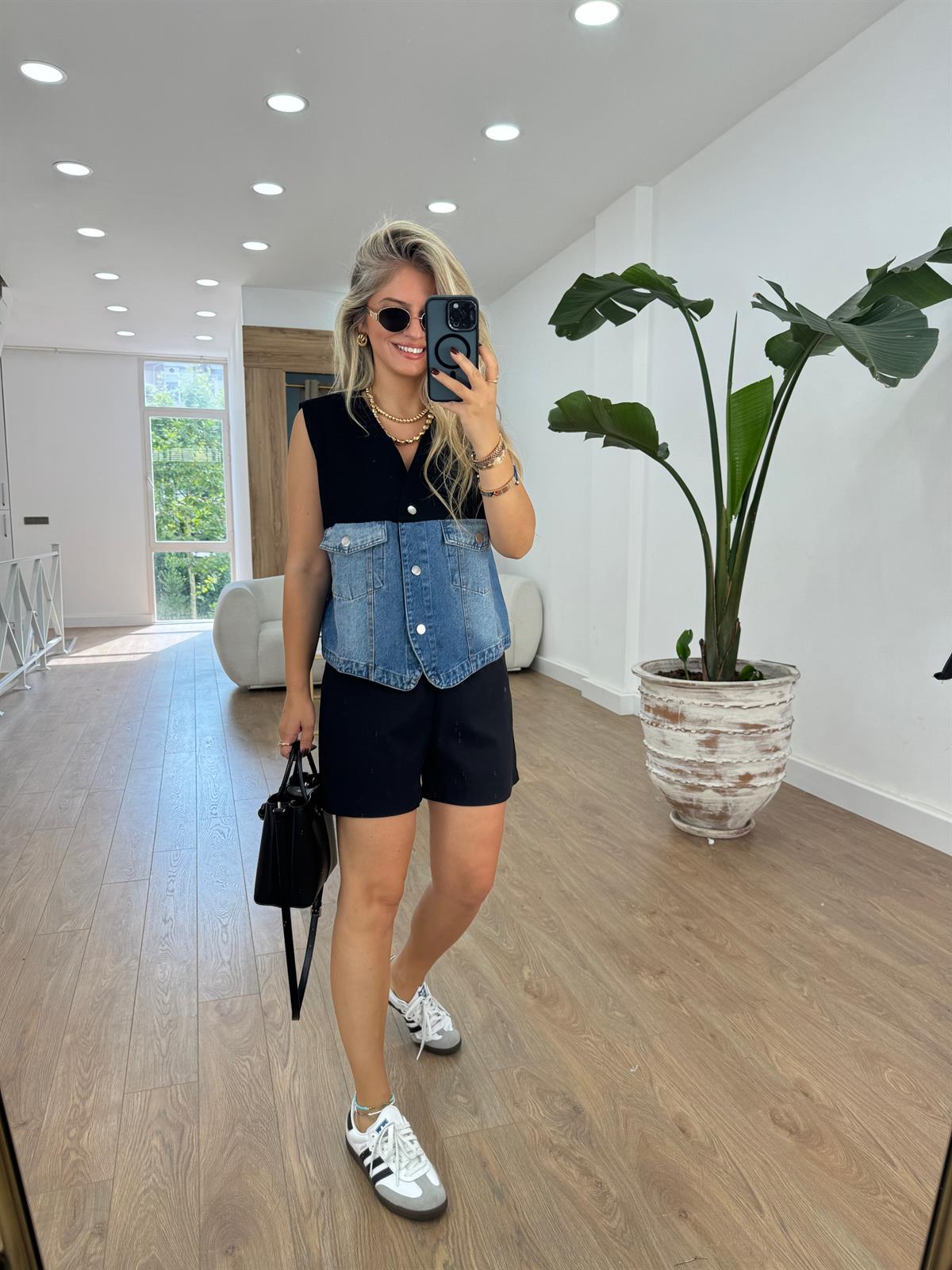 Denim Detaylı Yelek