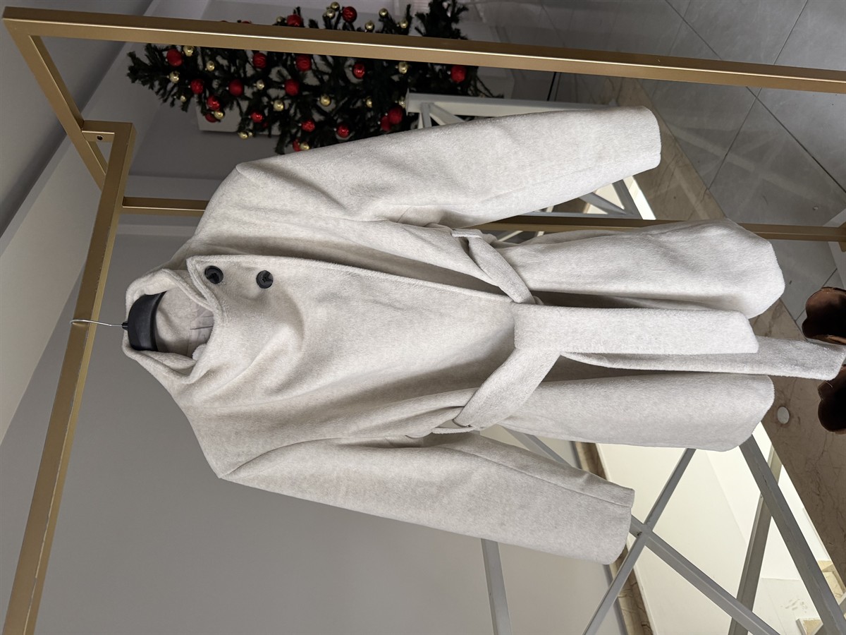 Dik Yaka Yünlü Kısa Kaban - Taş