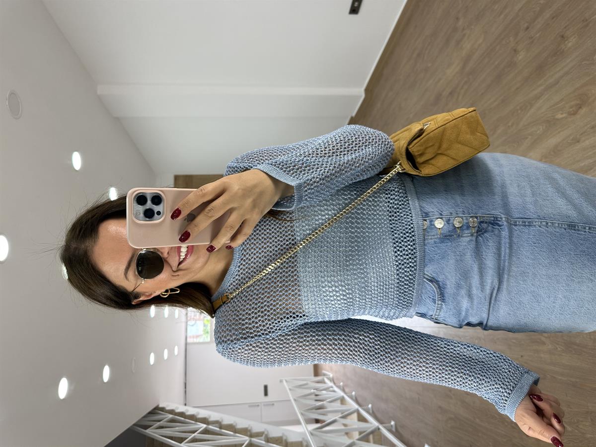 Dilvin Ajurlu Triko-Mavi