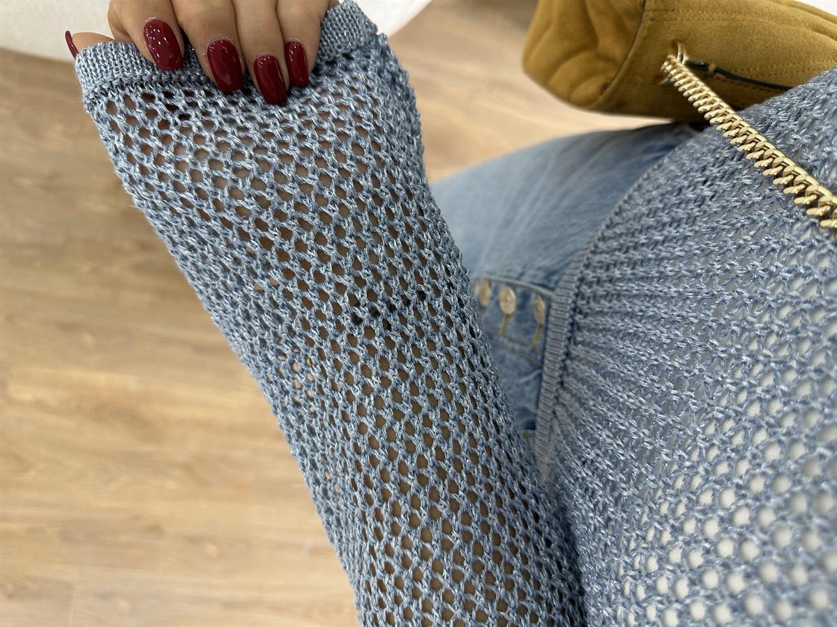 Dilvin Ajurlu Triko-Mavi