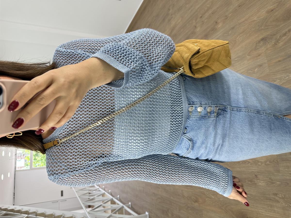 Dilvin Ajurlu Triko-Mavi