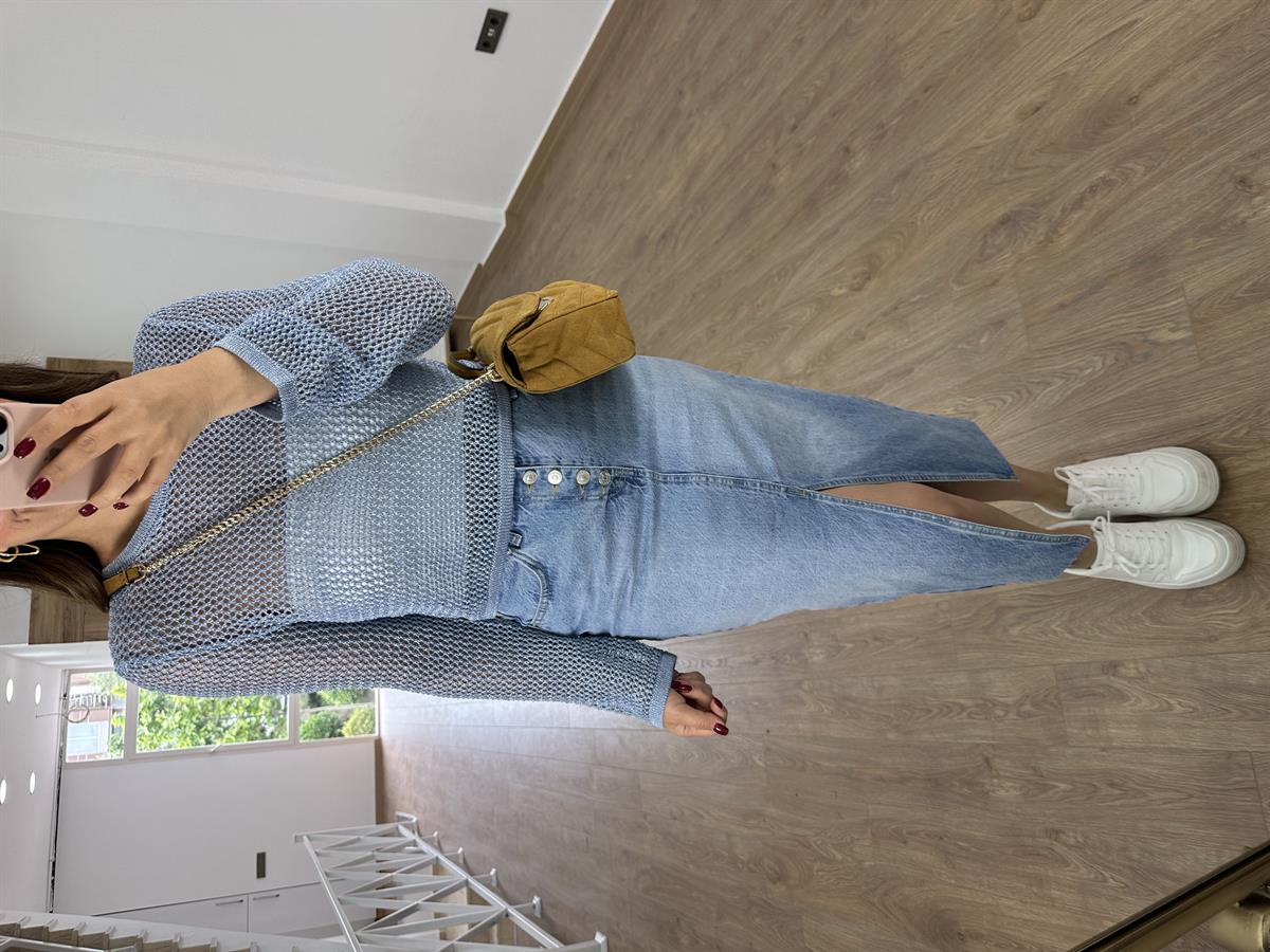 Dilvin Ajurlu Triko-Mavi