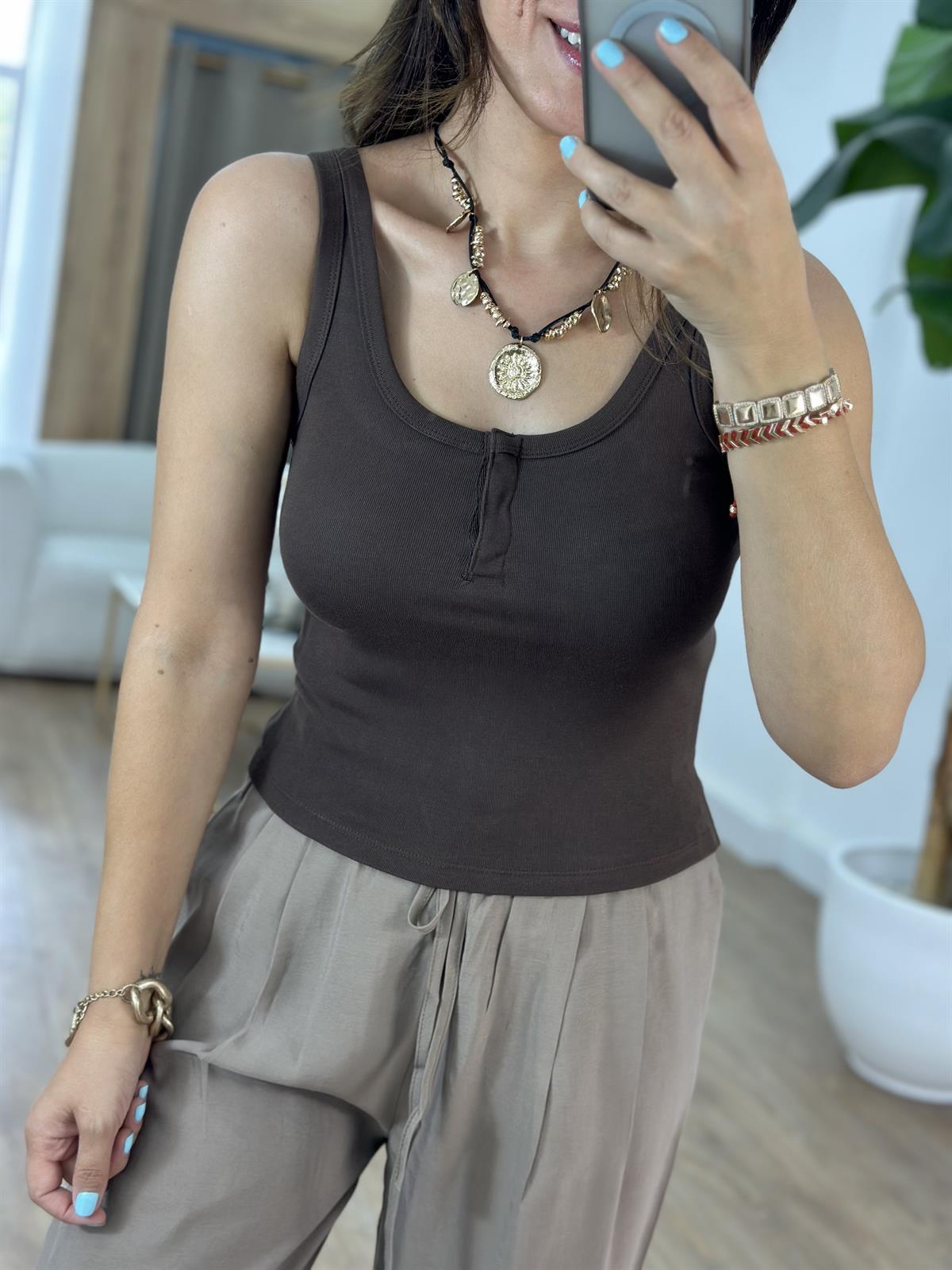 Dilvin Askılı Top - Açık Kahve