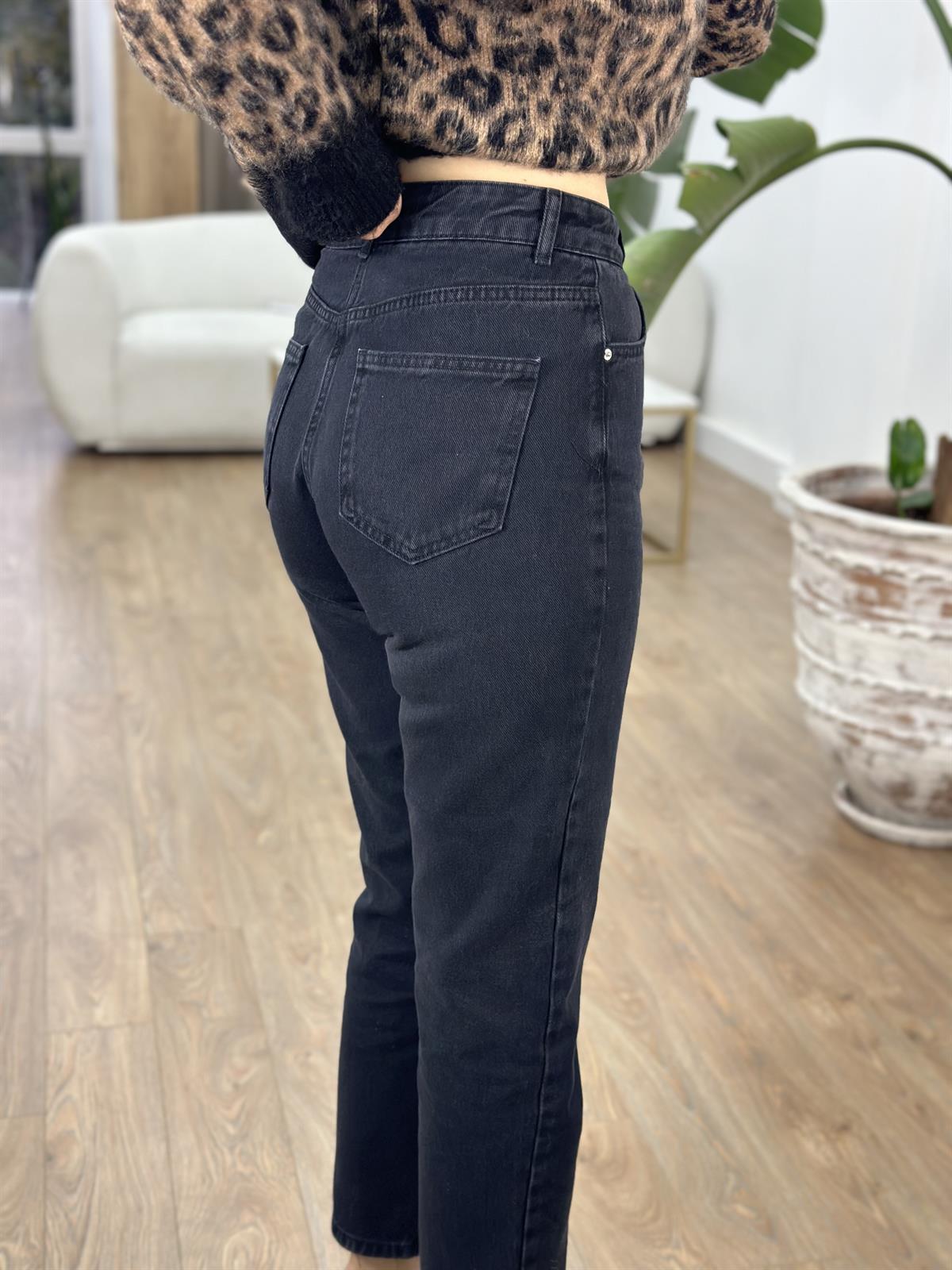 Dilvin Basic Mom Jean-Siyah