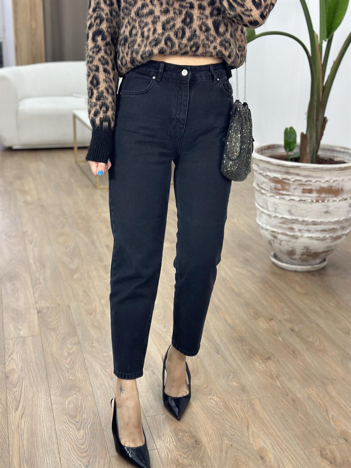 Dilvin Basic Mom Jean-Siyah