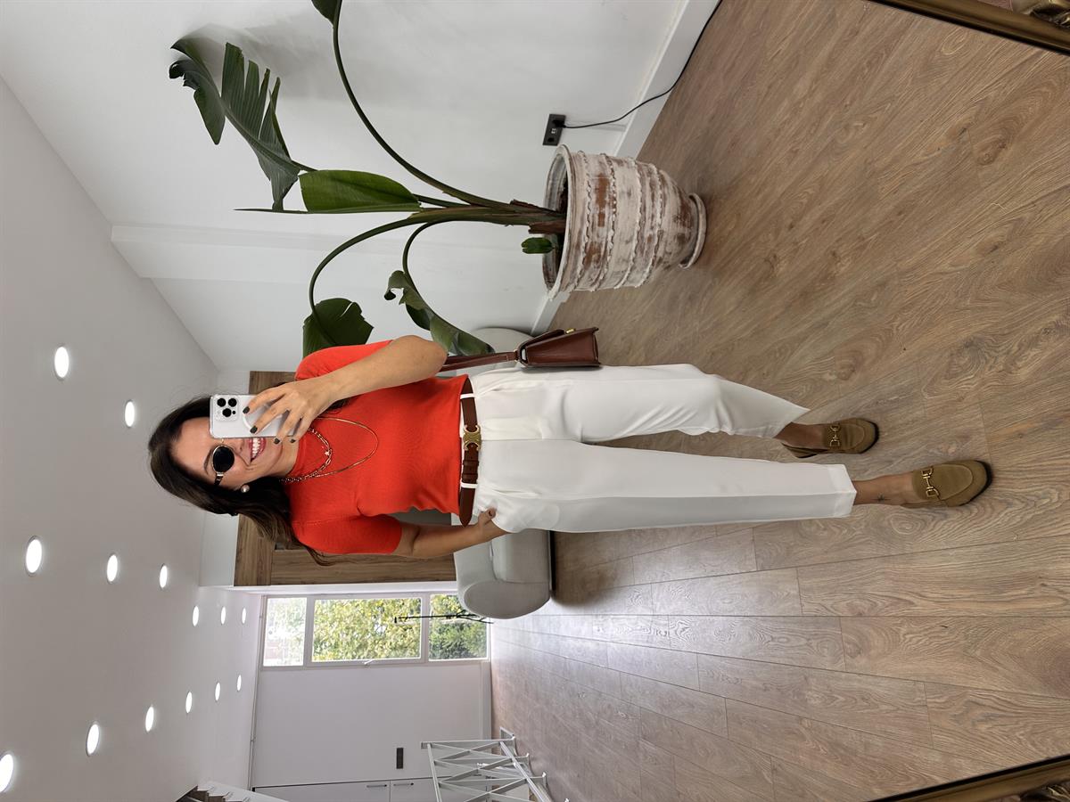 Dilvin Bisiklet Yaka Arkası Düğmeli Triko Kırmızı