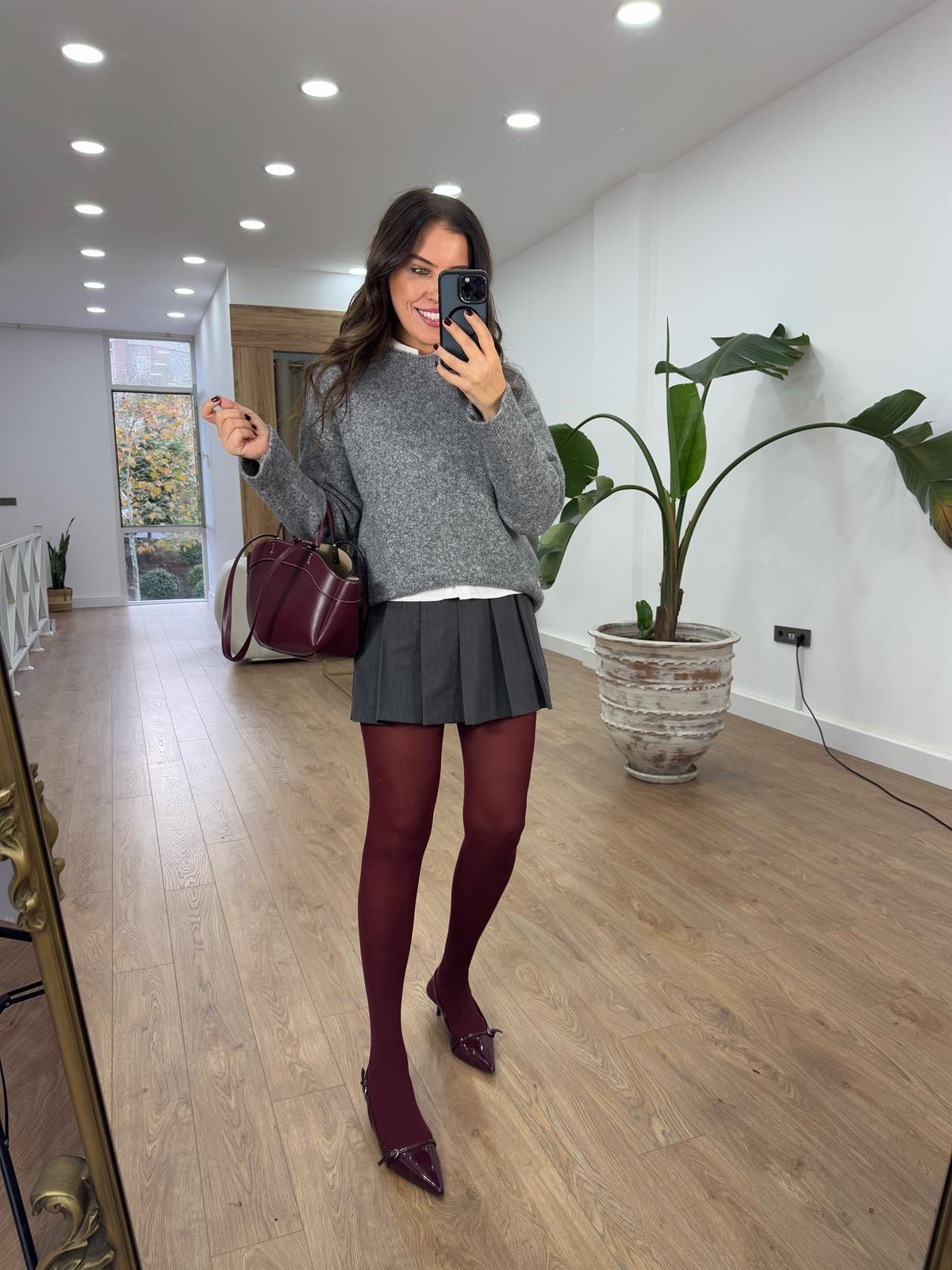 Dilvin Bisiklet Yaka Yumuşak Dokulu Triko Kazak - Gri