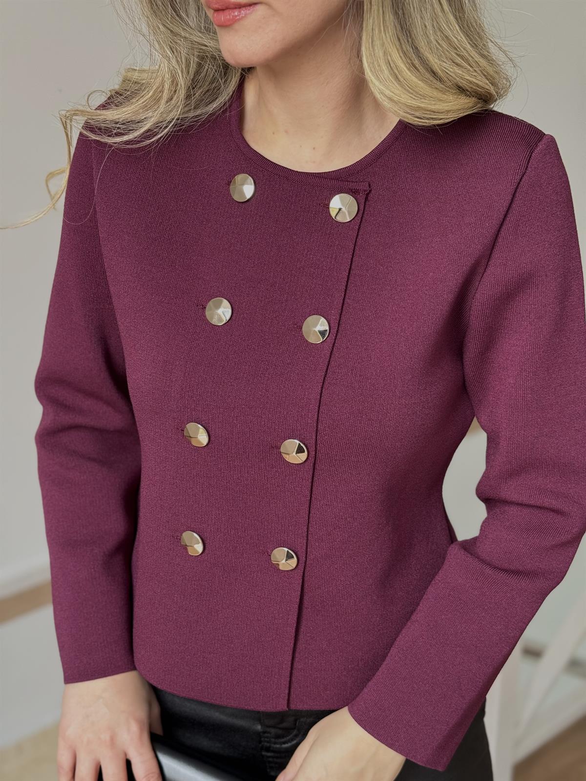 Dilvin Çelik Örme Triko Hırka - Bordo