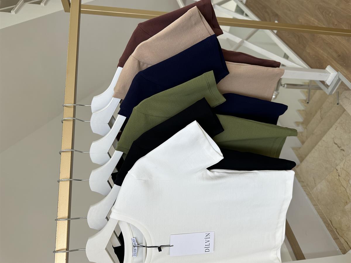 Dilvin Crop Tişört-Haki