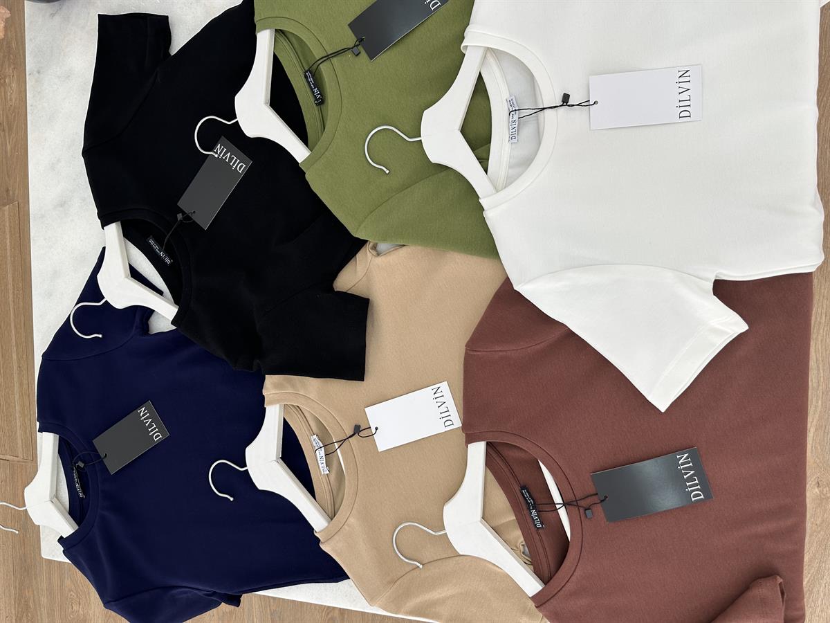 Dilvin Crop Tişört-Lacivert