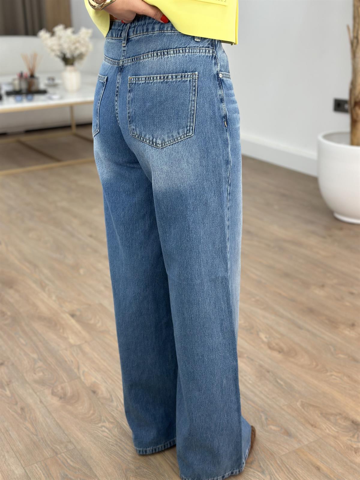 Dilvin Dökümlü Kumaş Geniş Pantolon 