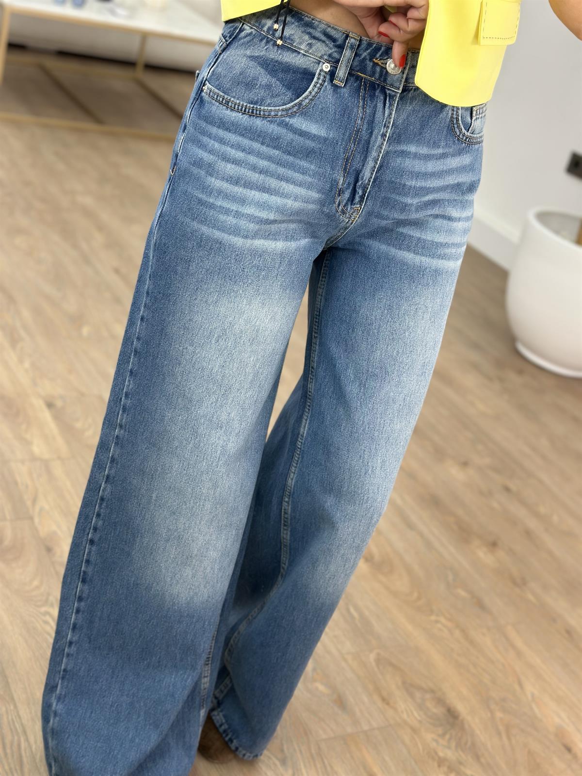 Dilvin Dökümlü Kumaş Geniş Pantolon 