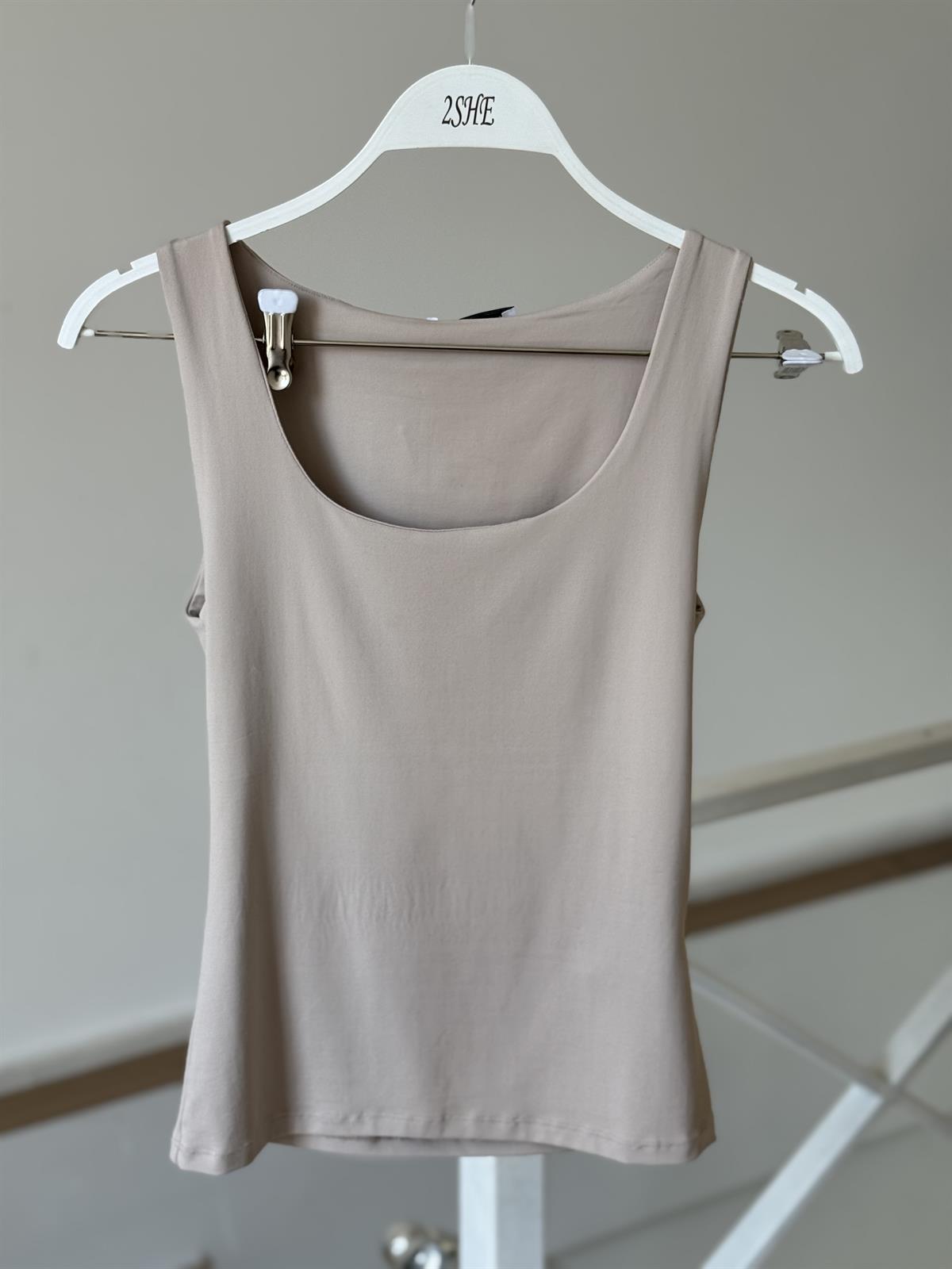 Dilvin Kalın Askılı Atlet - Bej