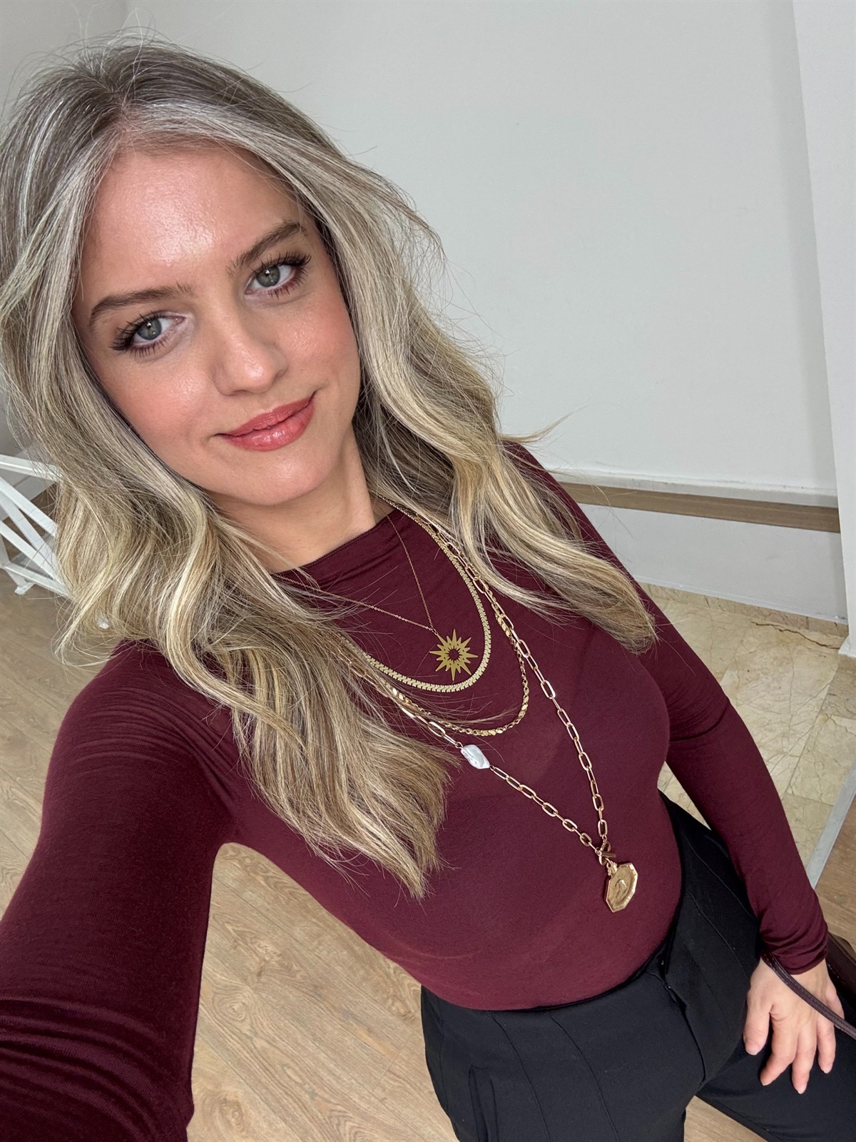 Dilvin Kayık Yaka Modal Kaşmir Ultra Hafif Bluz - Bordo