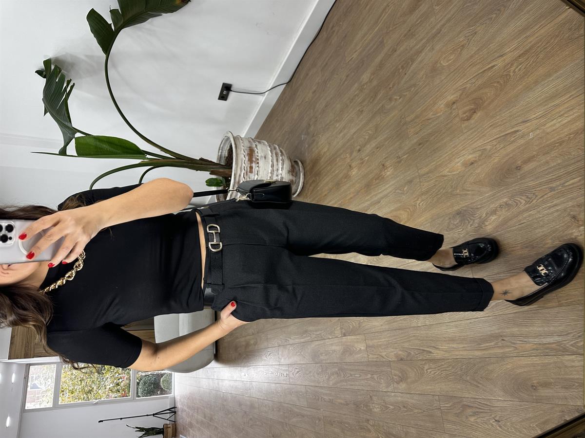 Dilvin Kıvrık Paça Dümdüz Fit Pantolon - Antrasit