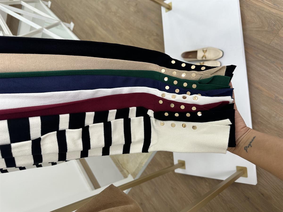 Dilvin Kol Ortası Droplu Triko-Bej