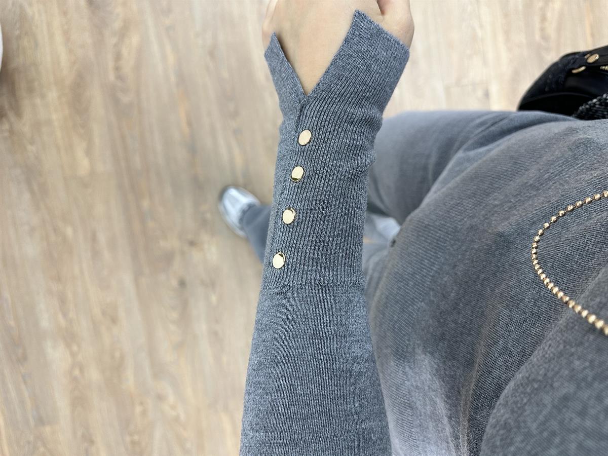 Dilvin Kol Ortası Droplu Triko-Füme