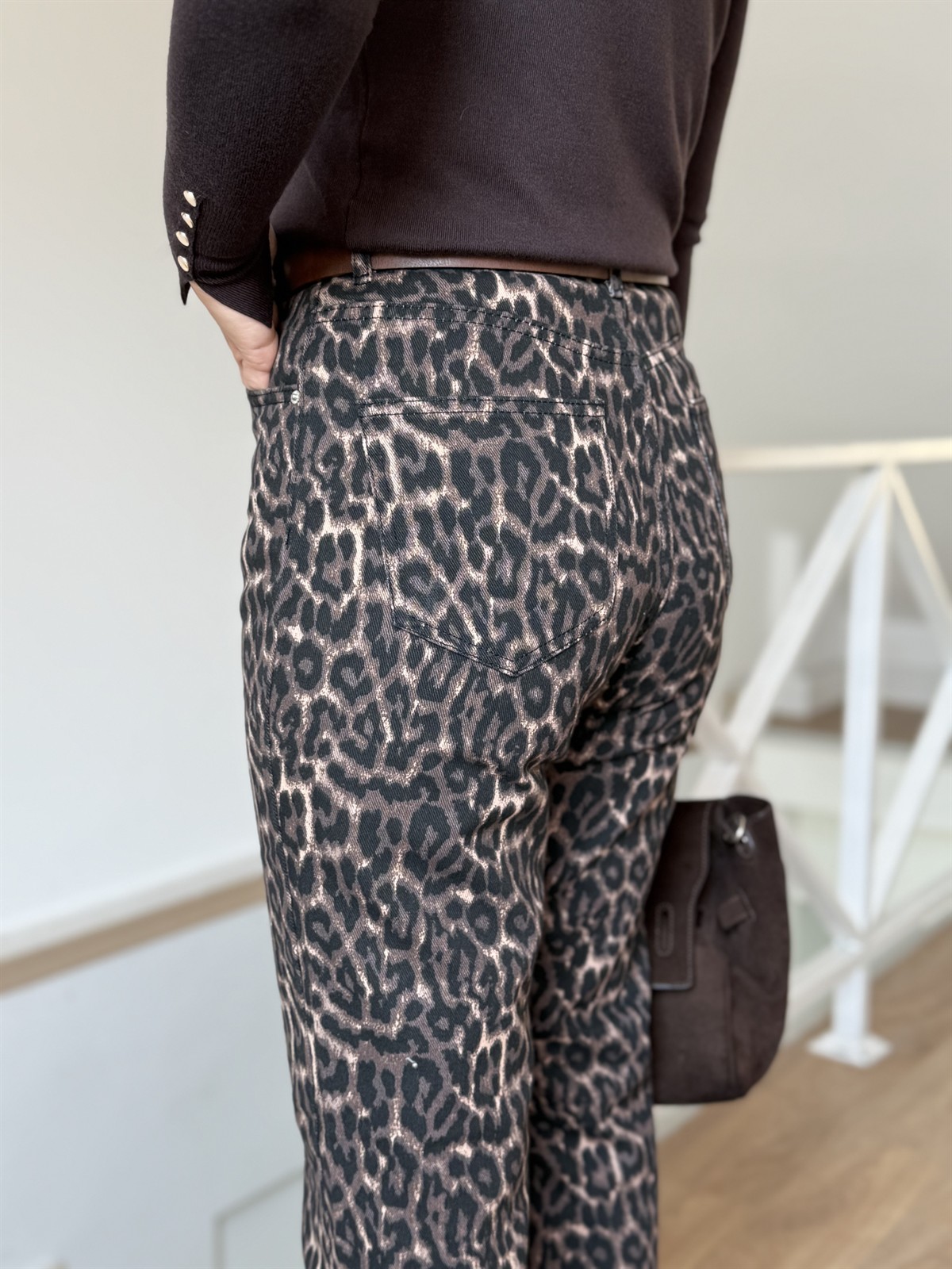 Dilvin Leopar Temalı Stright Pantolon