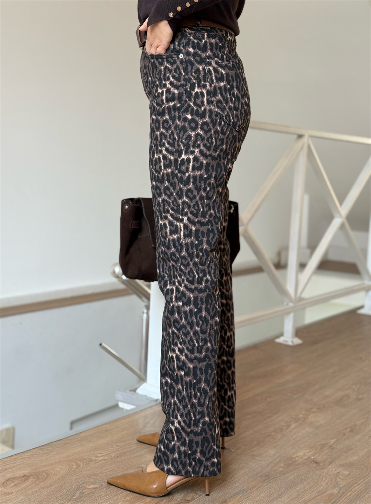 Dilvin Leopar Temalı Stright Pantolon