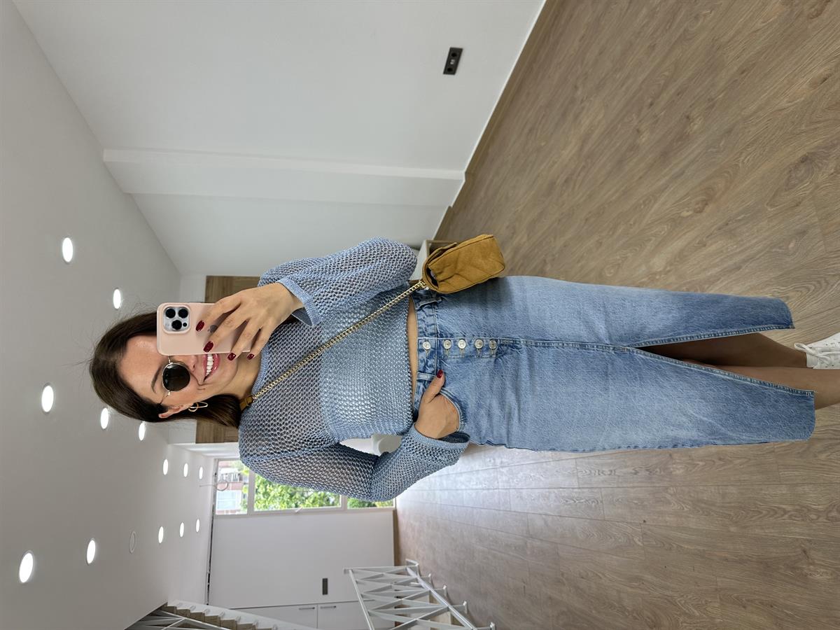 Dilvin Önden Yırtmaçlı Denim Etek