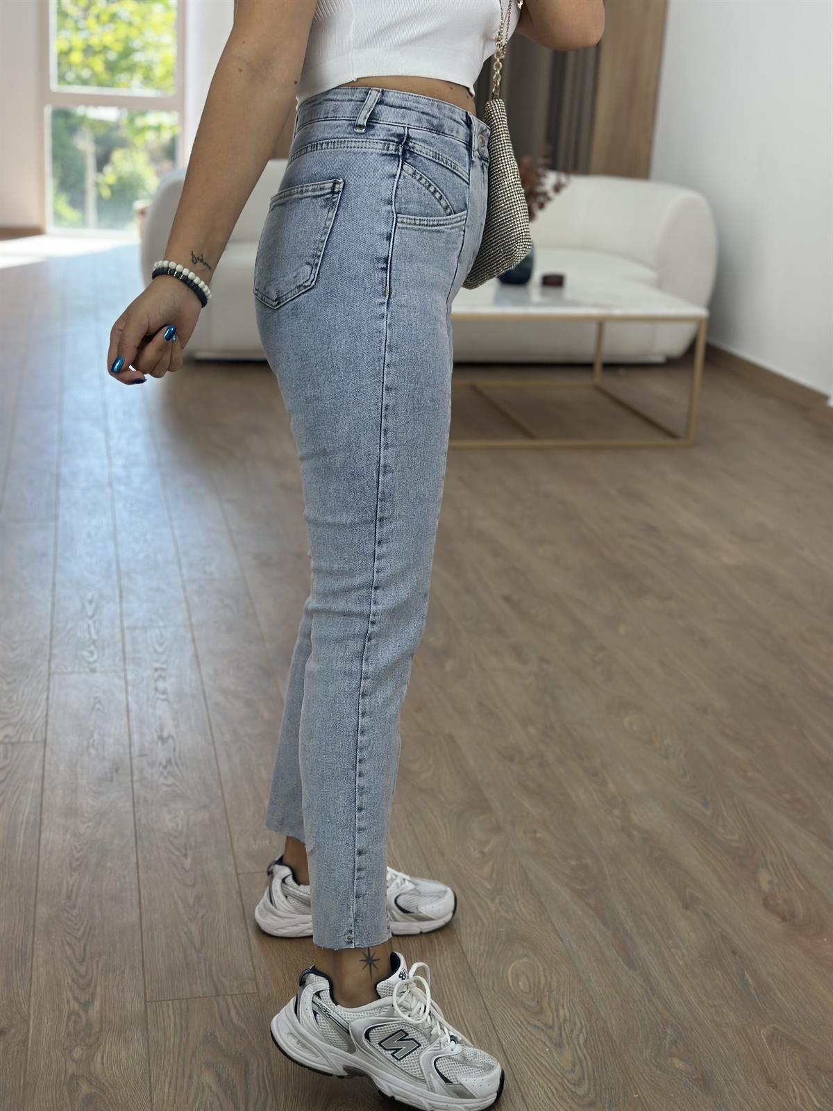 Dilvin Önü Yırtmaçlı Likralı Jean-Mavi