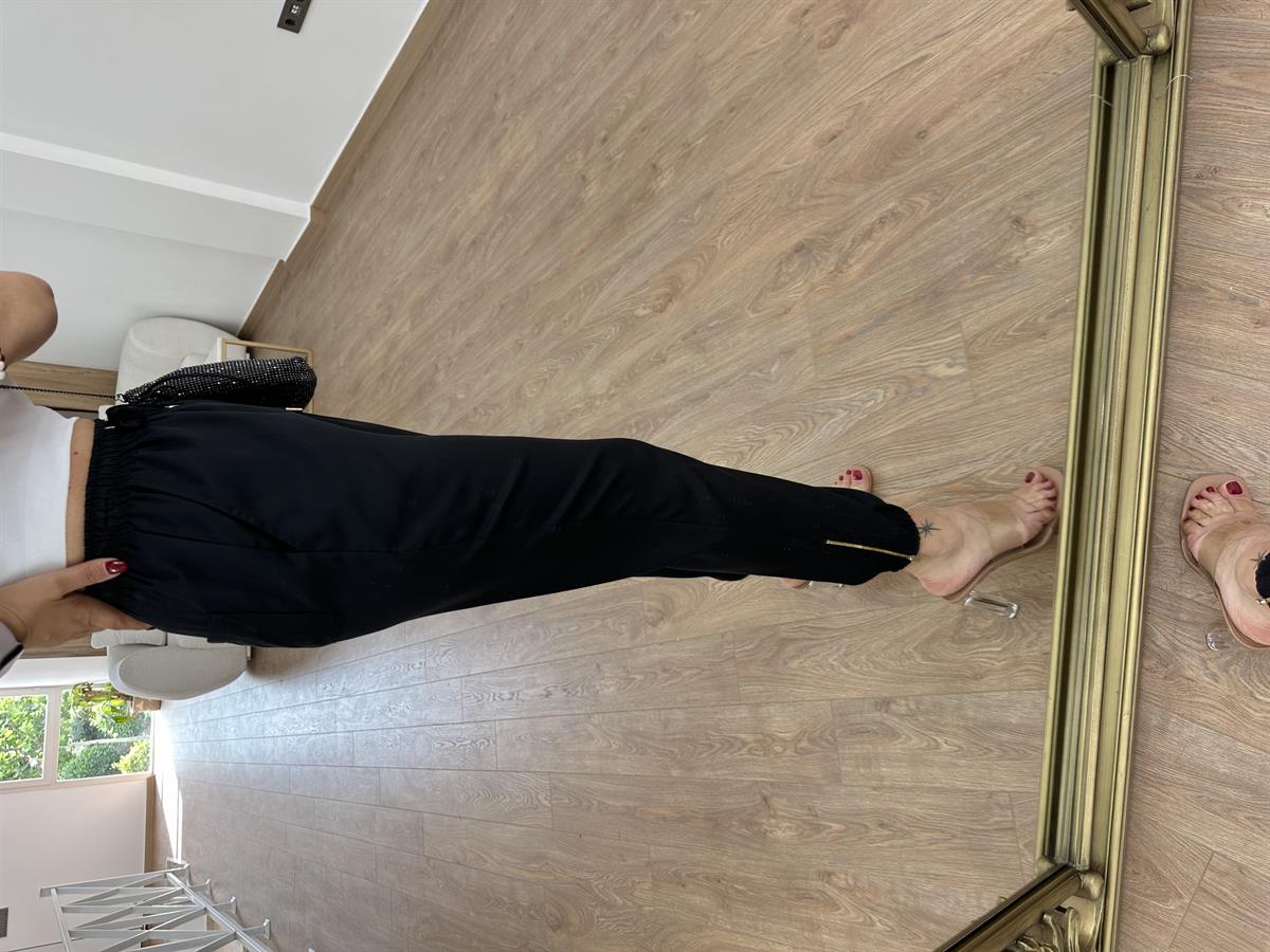 Dilvin Paça Fermuarlı Jogger Pantolon-Siyah