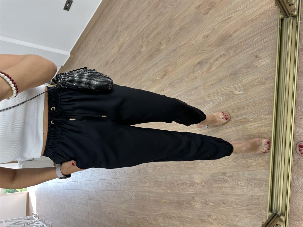 Dilvin Paça Fermuarlı Jogger Pantolon-Siyah