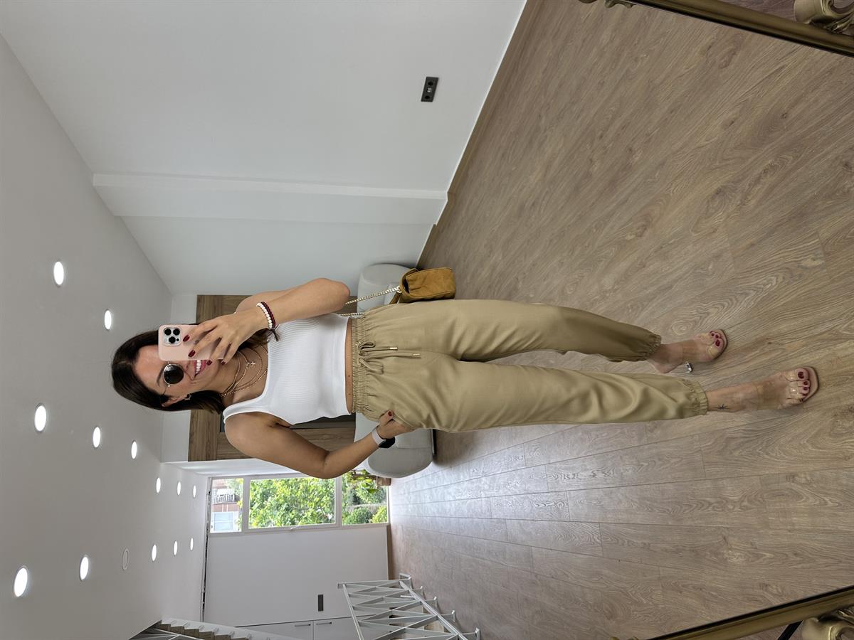 Dilvin Paça Fermuarlı Jogger Pantolon-Camel