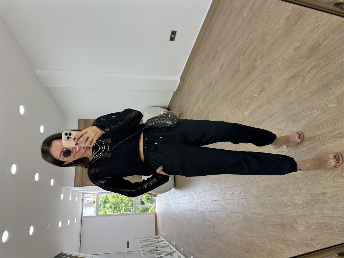 Dilvin Paça Fermuarlı Jogger Pantolon-Siyah