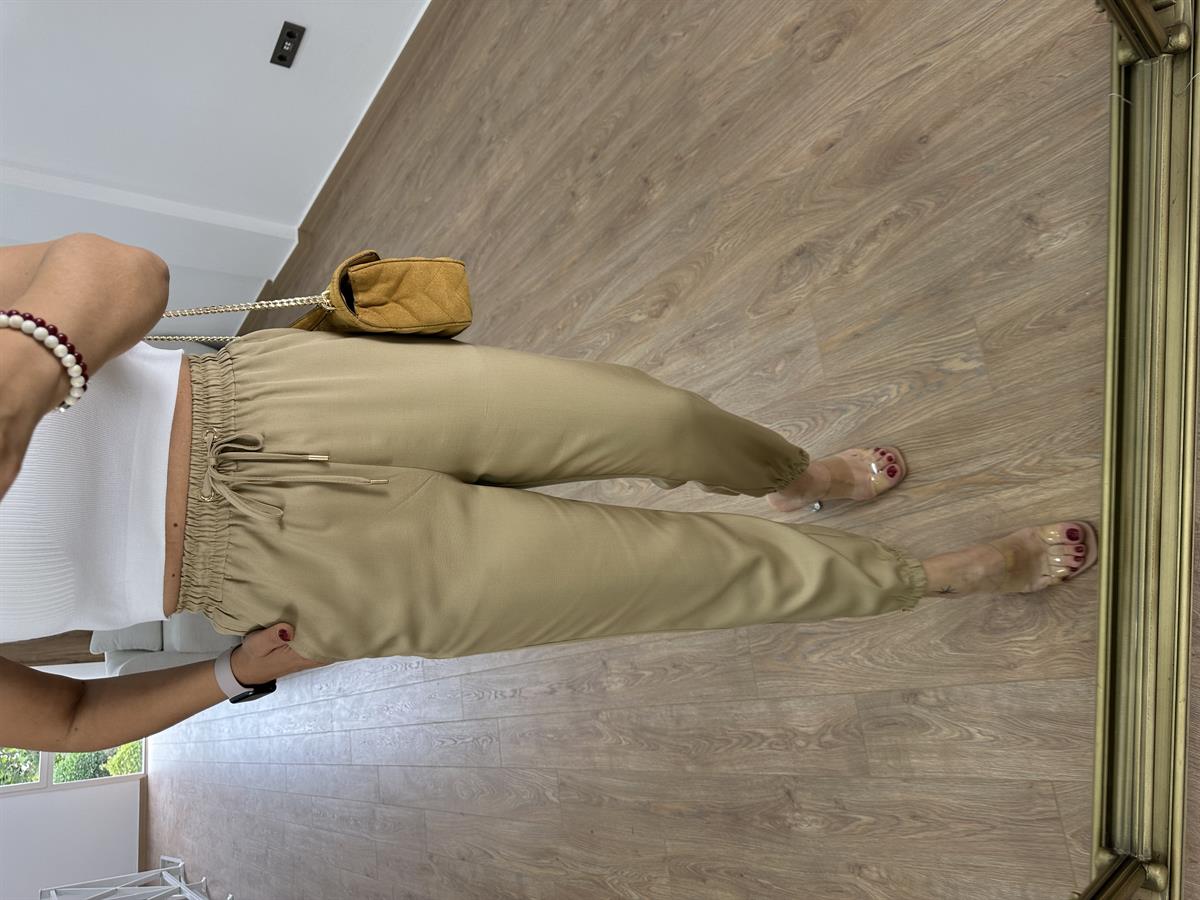 Dilvin Paça Fermuarlı Jogger Pantolon-Camel