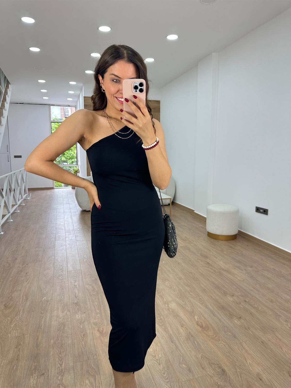 Dilvin Tek Omuz Elbise