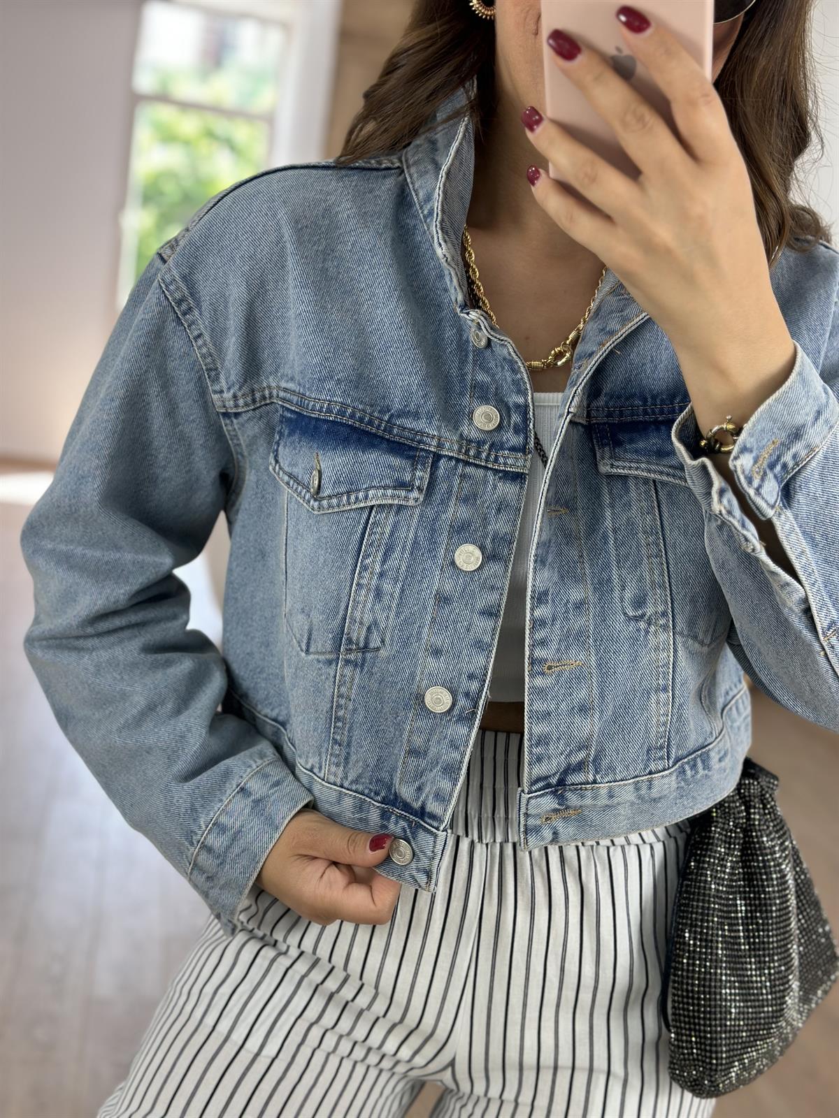 Dilvin Tint Yıkama Denim Ceket