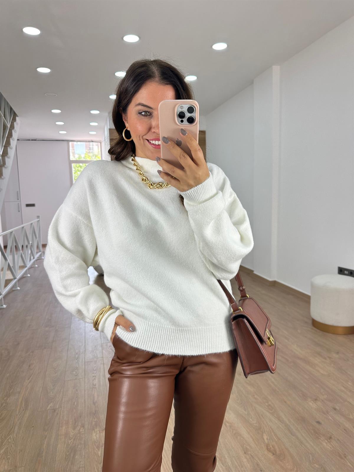 Dilvin Yarasa Kol Yumoş Kazak-Ekru