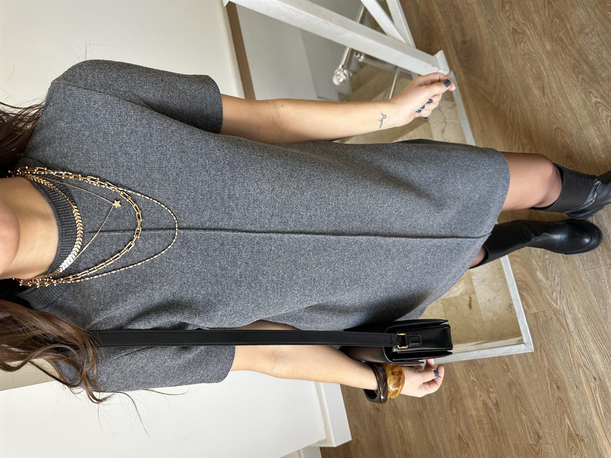 Dilvin Yumuşak Mini Elbise - Antrasit