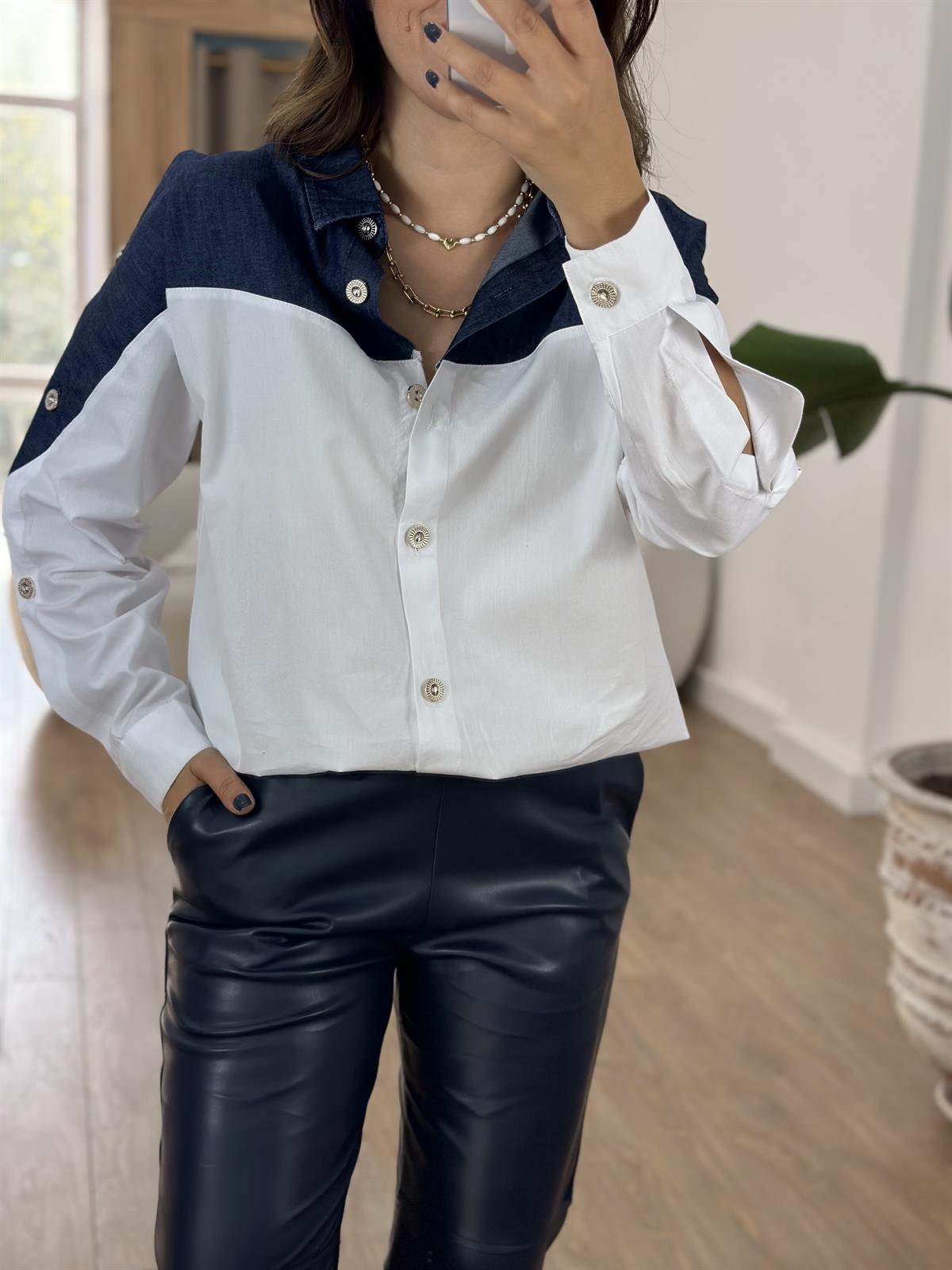 Düğme Detaylı Poplin Tensel Gömlek