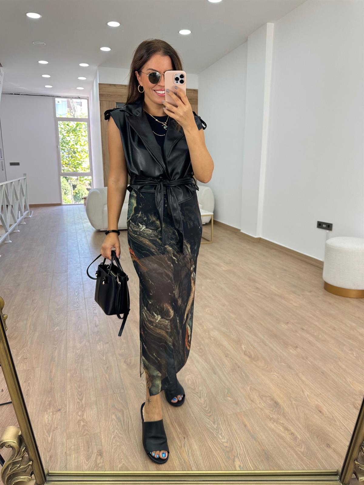 Ebruli Desen Tül Etek