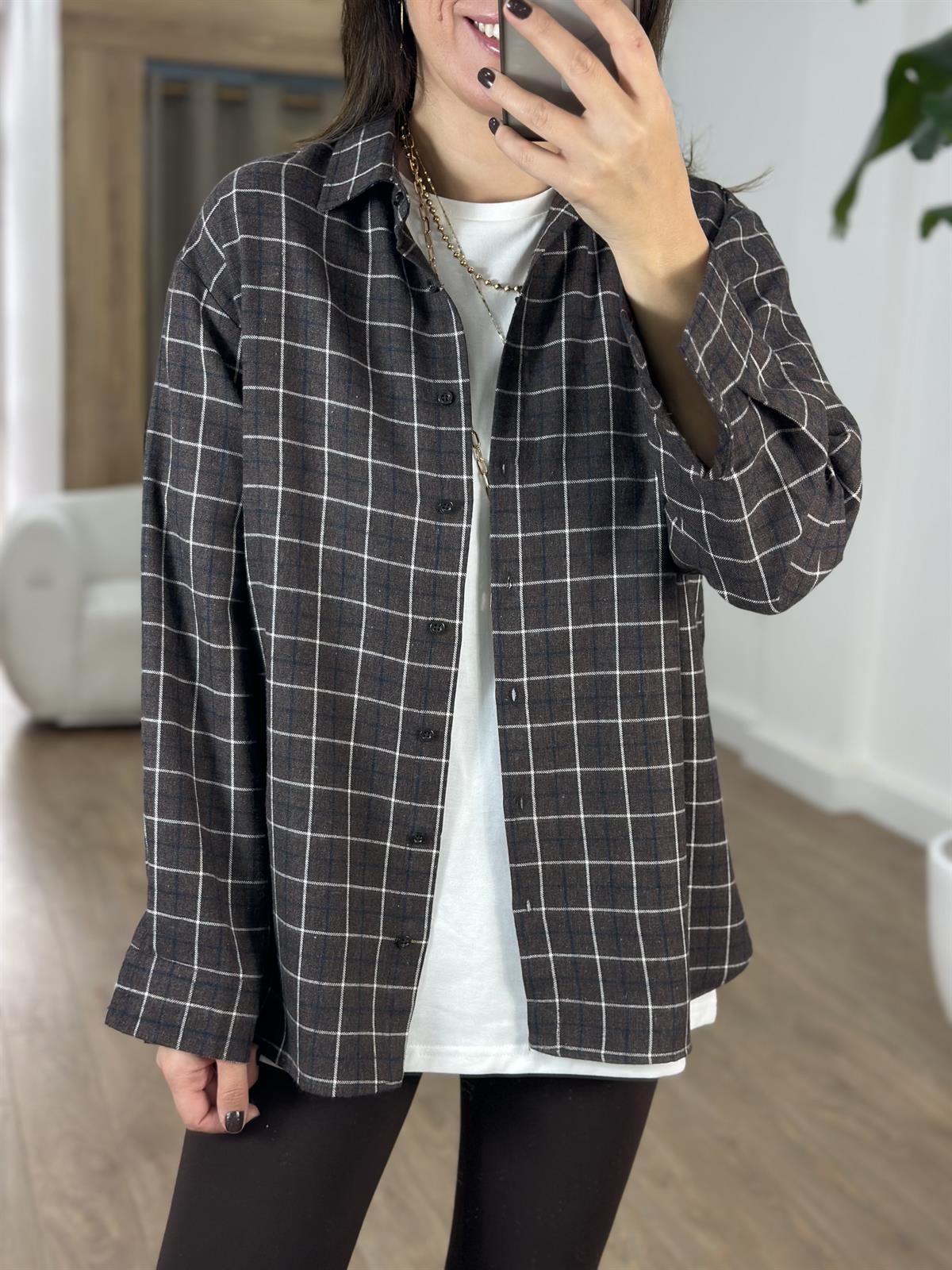 Ekoseli Oduncu Gömlek - Kahverengi