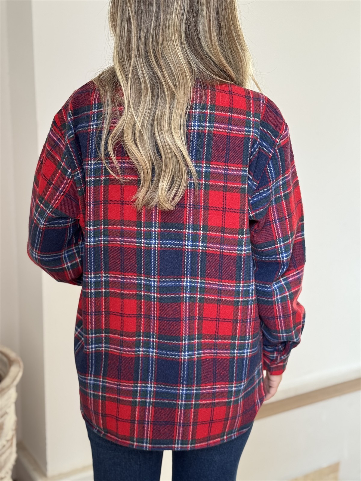 Ekoseli Oduncu Gömlek - Kırmızı