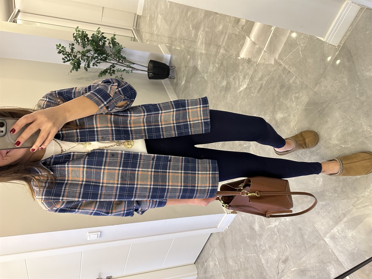 Ekoseli Oduncu Gömlek - Lacivert